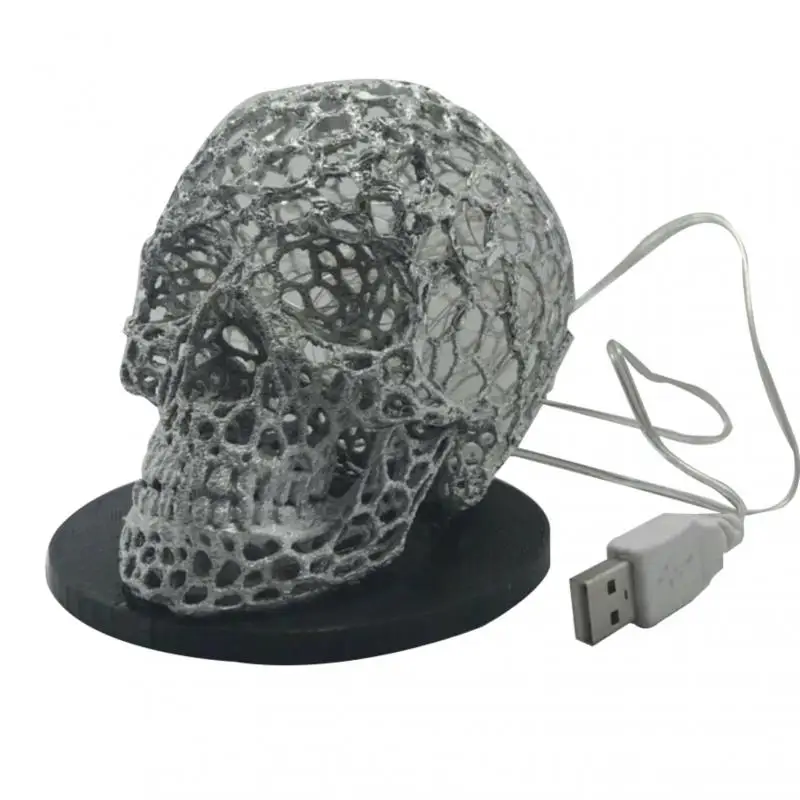 Horror Skull Hollow Lamp Vintage Artificial Head Headlight Lighting Art Decoration Halloween Ornament | Дом и сад
