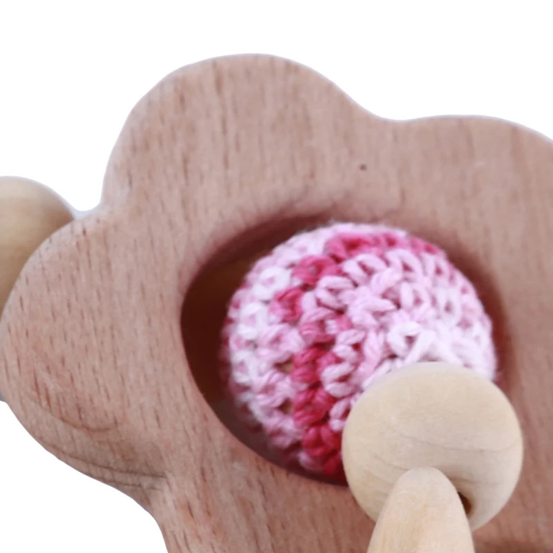 

Baby Care Bracelets Wooden Teether Crochet Chew Beads Teething Rattles Toy For Baby Teether Bracelets