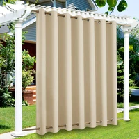 windproof outdoor curtains with on under eyelets wheatwaterproof blackout curtains for patio cabana porch gazebo pergola garden