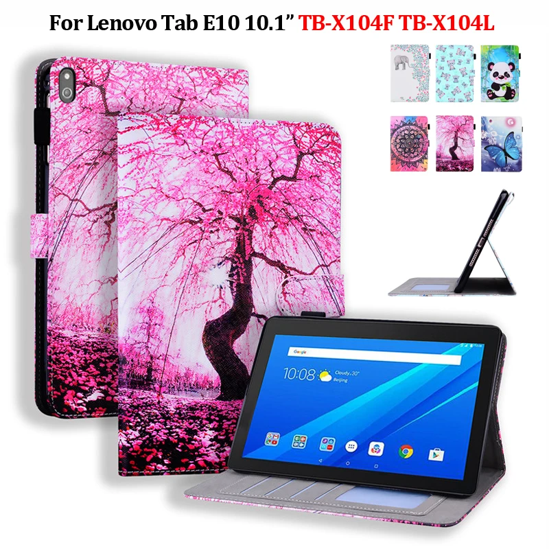 Чехол для Lenovo Tab E10 10 1 чехол планшета Funda TB X104F X104L кожаный с цветочным рисунком