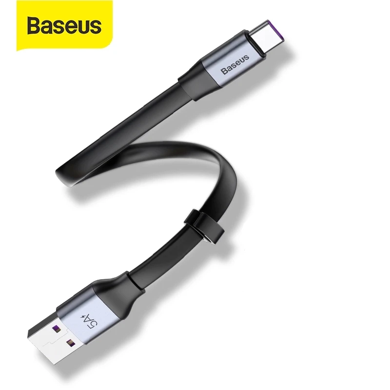 Кабель Baseus 5A USB Type C дляHuawei P30 Pro Mate 20 супер зарядный кабель портативный типа для