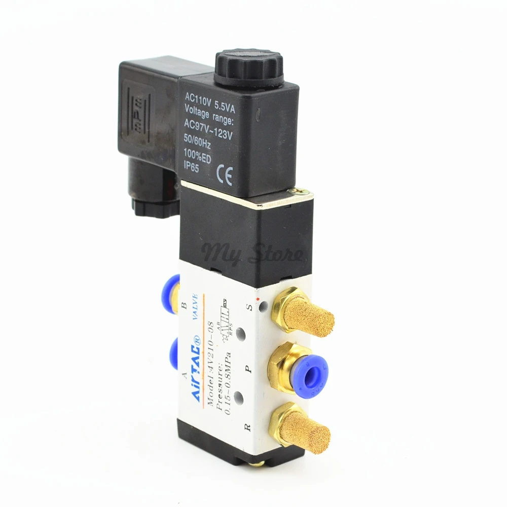 5 способ 2 положения Соленоидный клапан с 6 мм фитинг 4V210 08 DC24V DC12V AC110V
