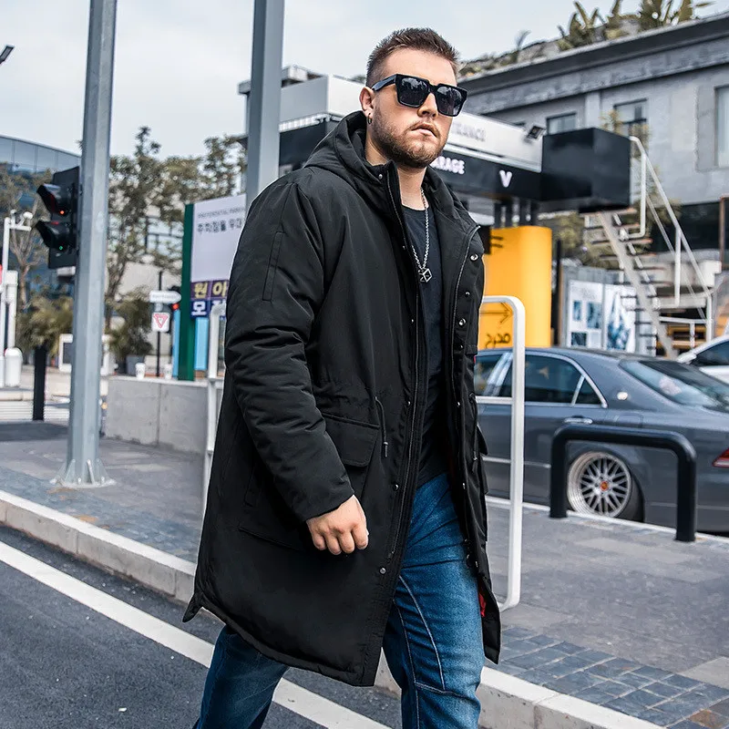 Новинка Зима 2020 мужское длинное пальто из искусственного хлопка модное