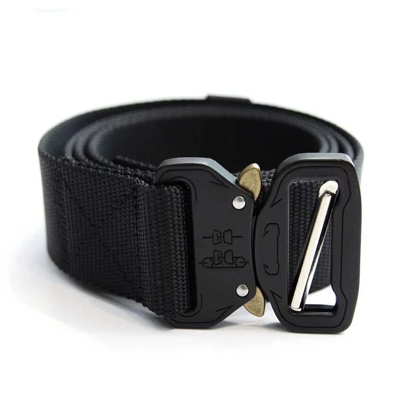 

New Women's Canvas Belts Nylon Unisex Adults Adjustable All-Match Tactical Belt Metal Buckle Solid Color Long Elastic Waistband