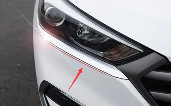 

2015 2016 for HYUNDAI TUCSON CHROME FRONT HEAD LIGHT LAMP EYEBROW TRIM COVER BEZEL STYLING DECORATION GARNISH MOULDING
