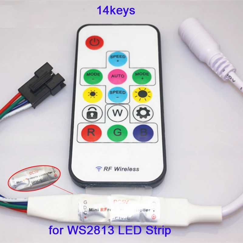 Мини пульт дистанционного управления с 10 клавишами 11 14 20 21 клавиша Одноцветный RGB