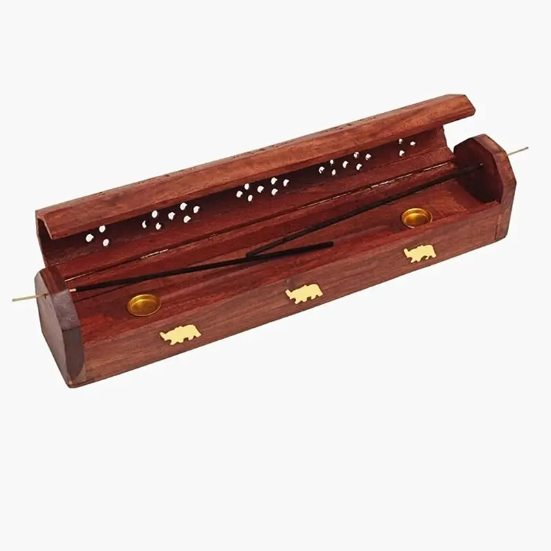 

Tibetan Incense Burner Indian Bodhi Tree Wooden Hand Carved Box Yoga Meditation Healing Incense Boxes TBC810