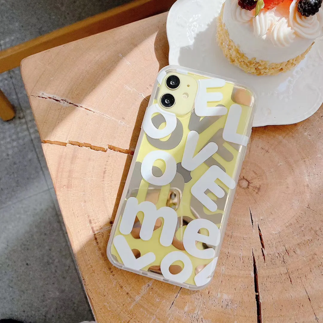 

New IMD Transparent Love Case For iPhone12 11 7 8 X Full ins Double-sided case For Iphone 6 XR 11 Couple Tpu Case For Women