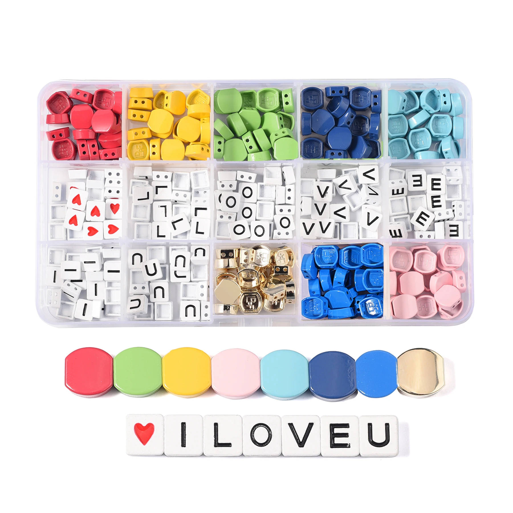 С надписью I LOVE U letterbeads красочные сота эмалированная плитка светятся в темноте
