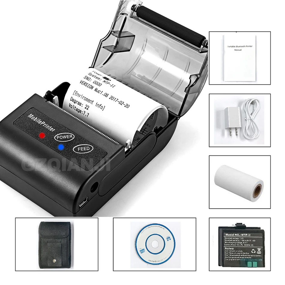 POS 58 мм портативный мини Bluetooth чековый принтер термопринтер для чеков и такси Andirod