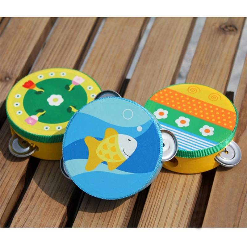 

Infant Baby Kids Musical Tambourine Beat Instrument Educational Handbell Clap Drum Toys