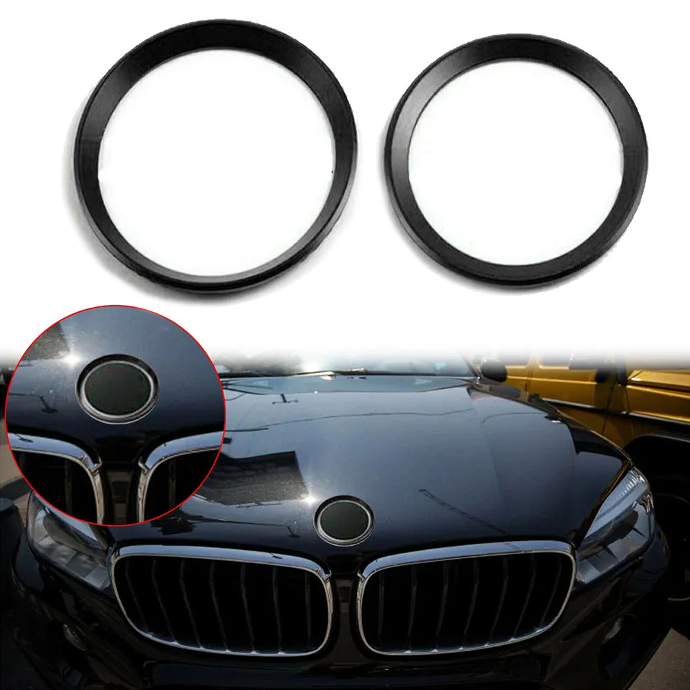 

​2 Pcs Car Front Rear Emblem Logo Surrounding Ring Black for BMW 3 / 4 series M3 M4 E36 E46 E90 E92 F30 F31 etc 82mm&74mm