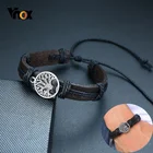 Мужские и женские кожаные браслеты Vnox из Подвеска 