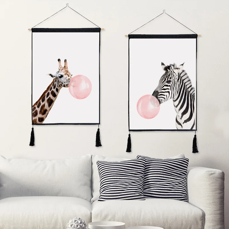 Гобелены с фламинго единорог настенная ткань мультфильм Фотофон кисточкой для