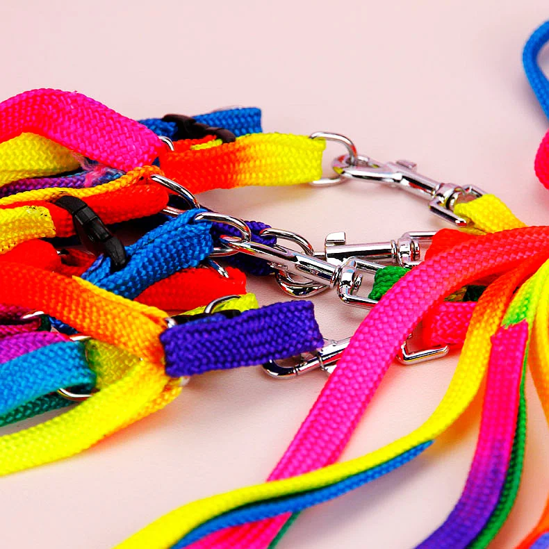 

Colorful Traction Chest Strap Hand Holding Rope Pet Dog Rope Dog Leash Teddy Chest Strap Rainbow Pet Hand Holding Rope
