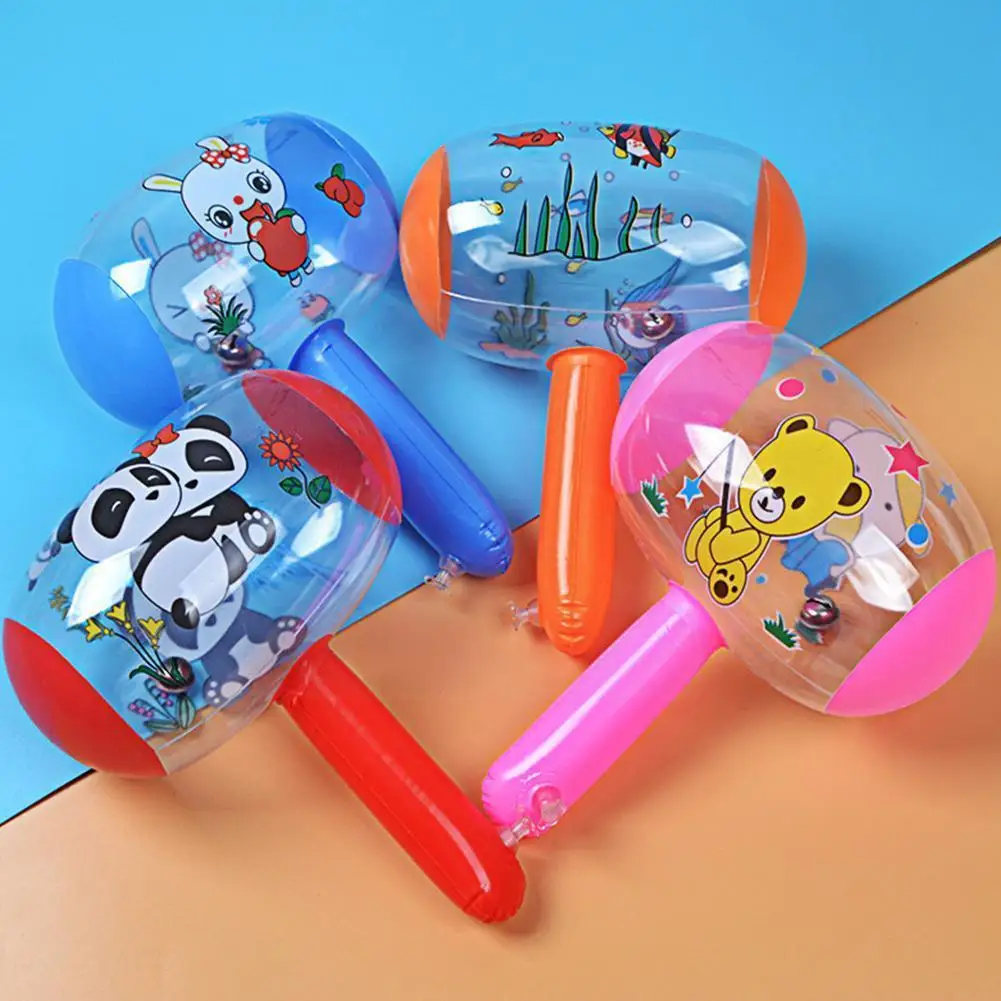 

1Pcs Cute Cartoon Inflatable Air Hammer With Bell Children Test Up Hearing Noise Baby Blow Stick Toys Maker Direction R0J3