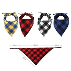 Классическая клетчатая бандана для домашних питомцев, одежда для кошек и щенков, аксессуары для ухода за животными, шейный платок, шарф, слюнявчик для собак