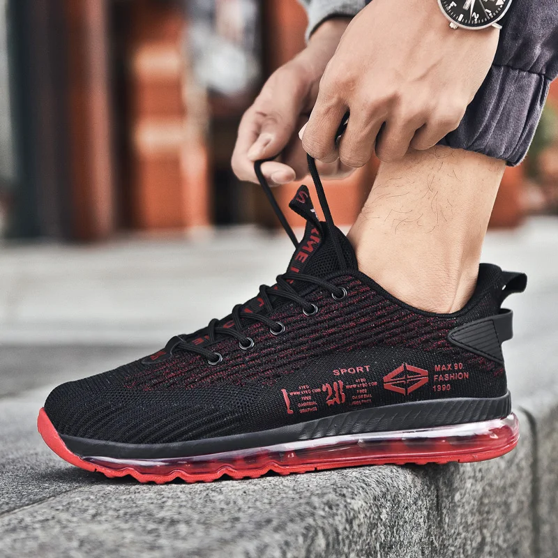 

Summer Lightweight Men's Casual Shoes Full Palm Air Cushion Flying Woven Men's Shoes Sports Shoes Casual Shoes Plus Size Shoes