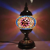 custom arabic antique designtable lamp desk lamp for aisle decoration moroccan lantern colorful glass mosaic table lights