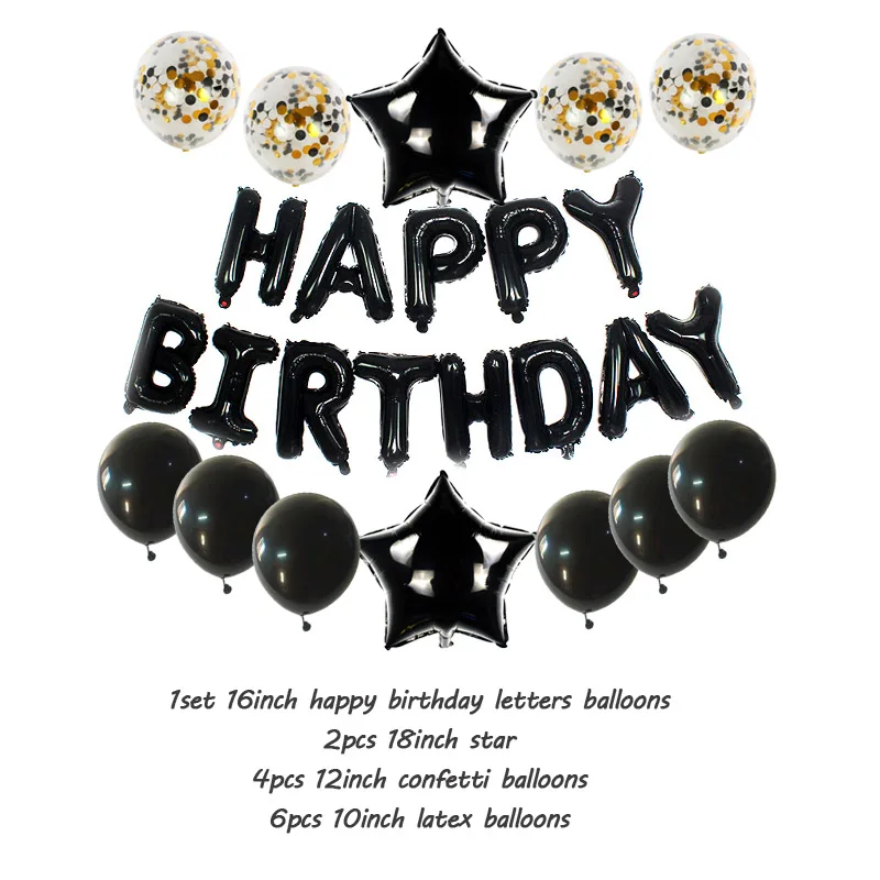 

13Pcs/Set Happy Birthday Balloon 16 Inch Letters Foil Balloons Birthday Party Decoration Kids Adult Alphabet Ballon Anniversaire
