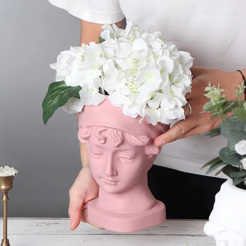 

Decoration Home Art Gentlewoman Sculpture Vase Portrait Ceramic Human Face Flower Pot Flower Arrangement Ornaments Flower Vase