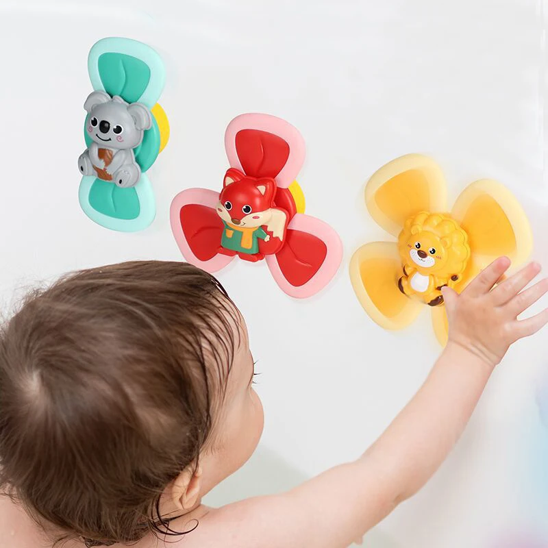 Juego de Spinner de dibujos animados para ni&ntilde;os, juguete de ABS colorido para aliviar el estr&eacute;s, giratorio, Ba&ntilde;o-1