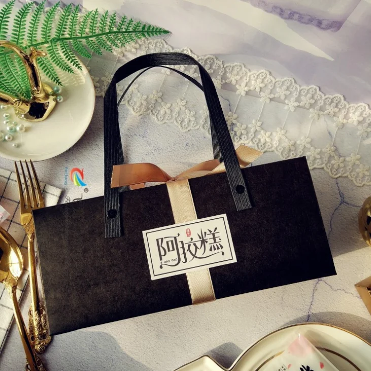 10pcs black cake box portable gift boxes Biscuit packaging cupcake cookie bag | Дом и сад