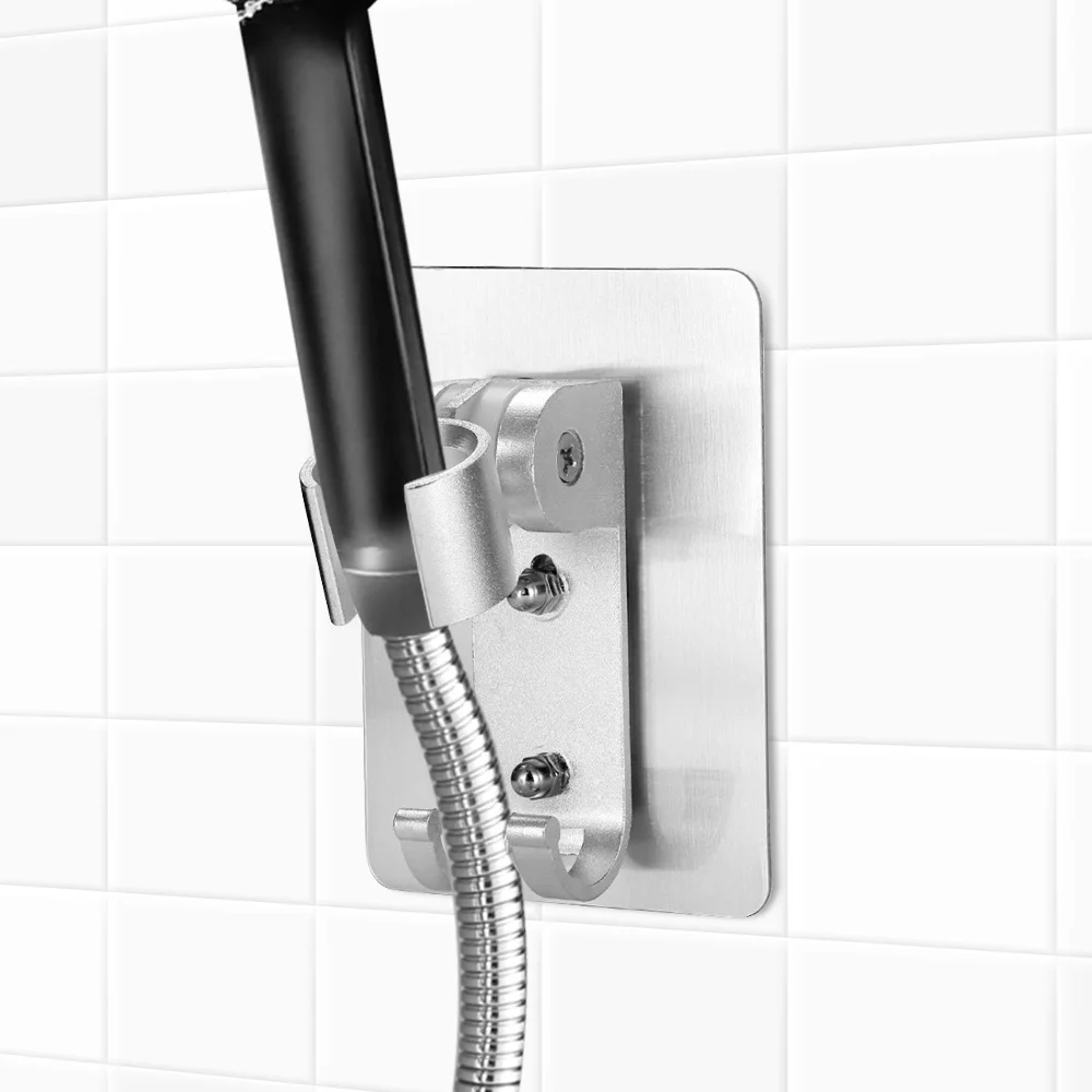 

Head Stand Bracket Hand Held Bathroom Shower Head Wall Gel Mounted Shower Holder Hook Pedestal Bracket Fitting Portable