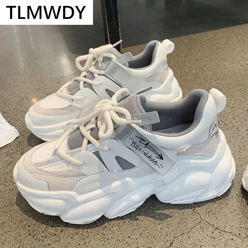 

2021 Autumn Women Platform Sneakers Designers Brand Fashion Vulcanize Shoes Woman Mesh Casual Shoes Chunky Trainers Ladies Mesh