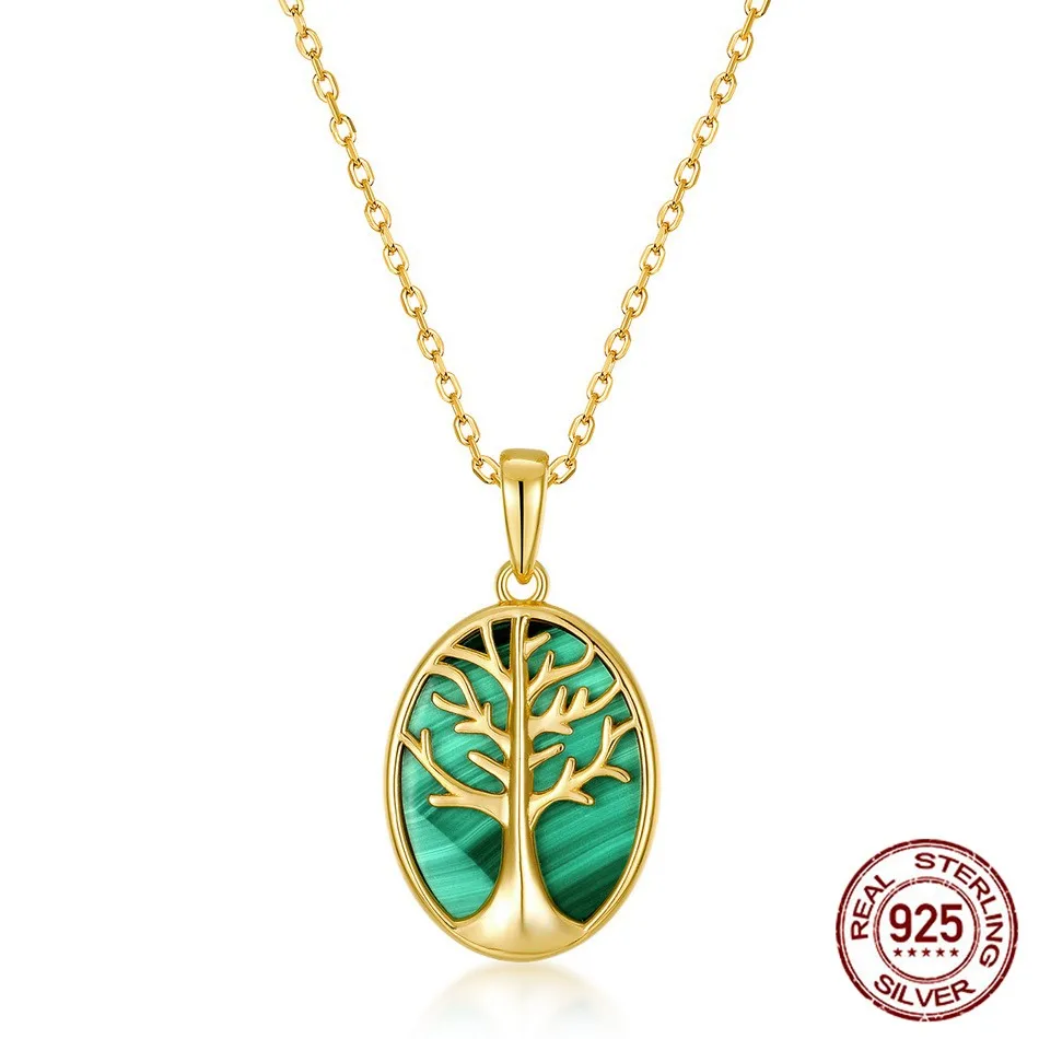 

Женский кулон из серебра 925 пробы, с настоящим позолоченным деревом жизни