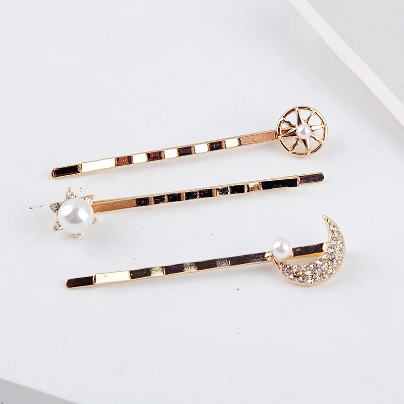 Ethnic Korean Fashion Design Star/Moon/Sun Hairpin For Women Appointment Date Gift Jewelry