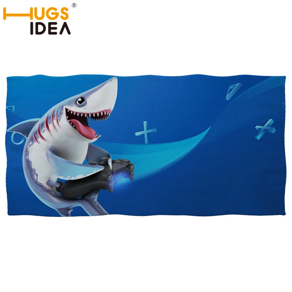 HUGSIDEA 75x150cm 3d Shark Beach Towel for Men Soft Cotton Absorbent Bathroom Bath Towels Women Shower Face Towel Blankets - Цвет: YY1276Z31