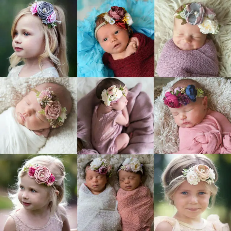 3 шт Дети Девочки Свадьба Цветок Волосы Гирлянды Повязка цветок Венок фотография