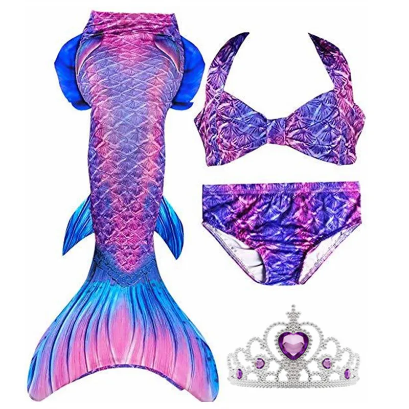 Новое поступление 7 шт./компл. Детский Костюм Русалки Моноласты хвосты для