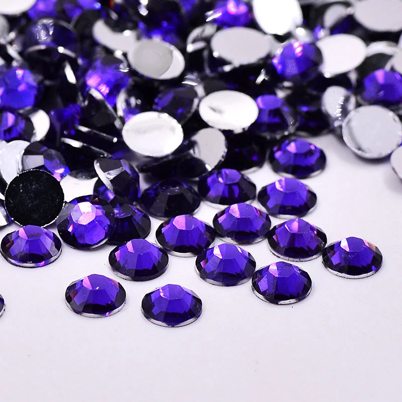 Dark Purple JUNAO, 2, 3, 4, 5, 6 мм, синие циркониевые Стразы AB из смолы с плоской задней поверхностью для ногтей, хрустальные камни, круглые бусины для скрапбукинга для ювелирных изделий - Цвет: Dark Purple