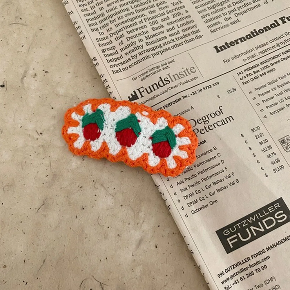 

1PC New Girls Cute Wool Knitting Flower BB Clips Cherry Colour Hairpins Children Headwear Baby Hair Clips Headwear Hair Accessor