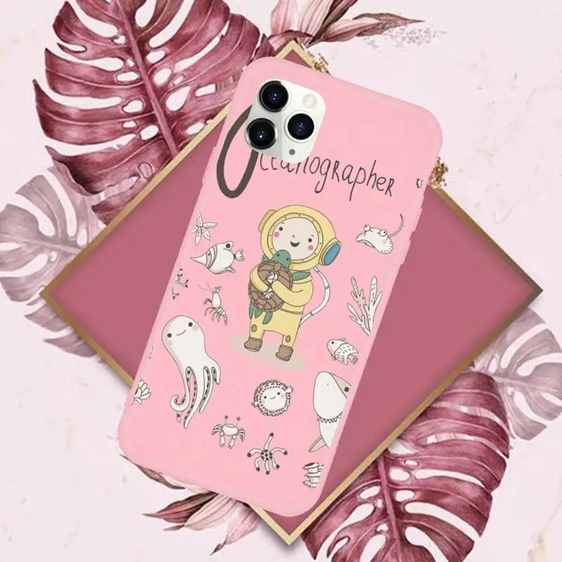 

Cartoon Cute Profession Teacher Phone Case Candy Color for iPhone 11 pro XS MAX 8 7 6 6S Plus X 5S SE 2020 XR