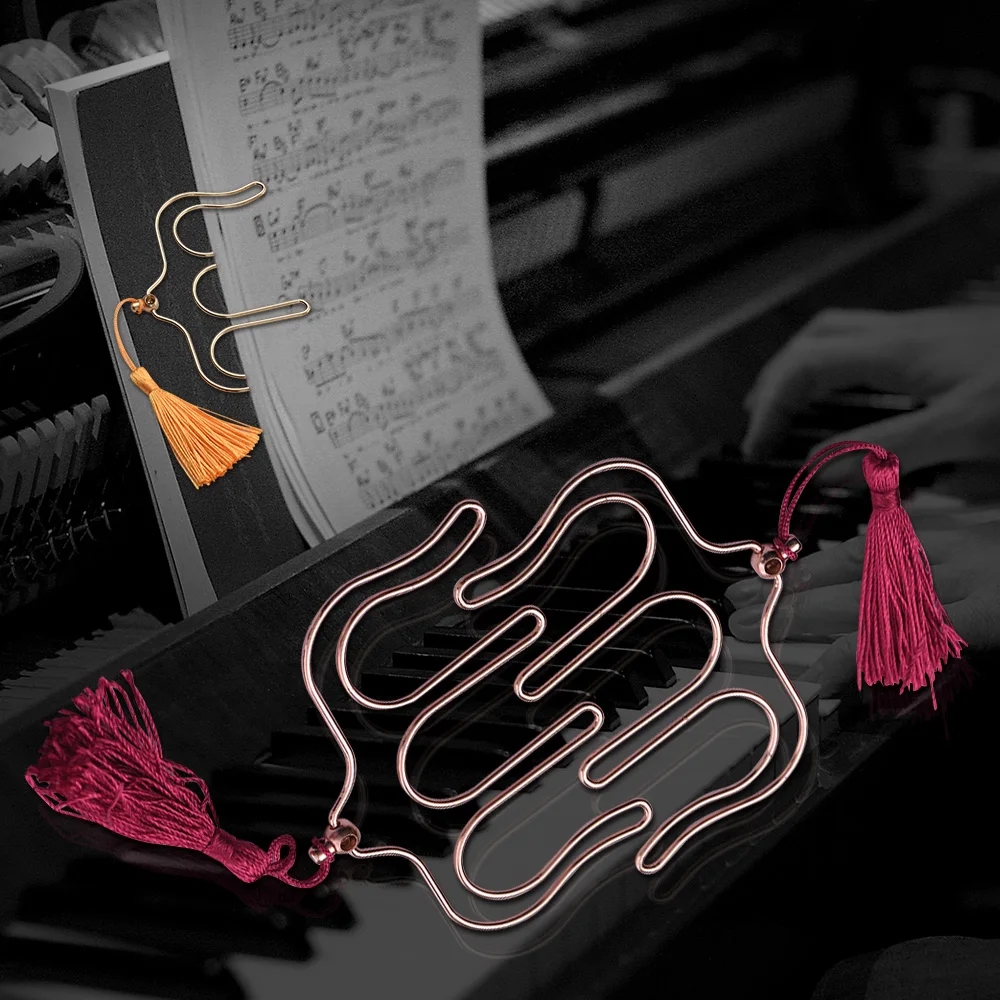 

Music Clip Piano Book Page Clip Metal Bookmark Page Holder Gold Paper Clips 2 Pack