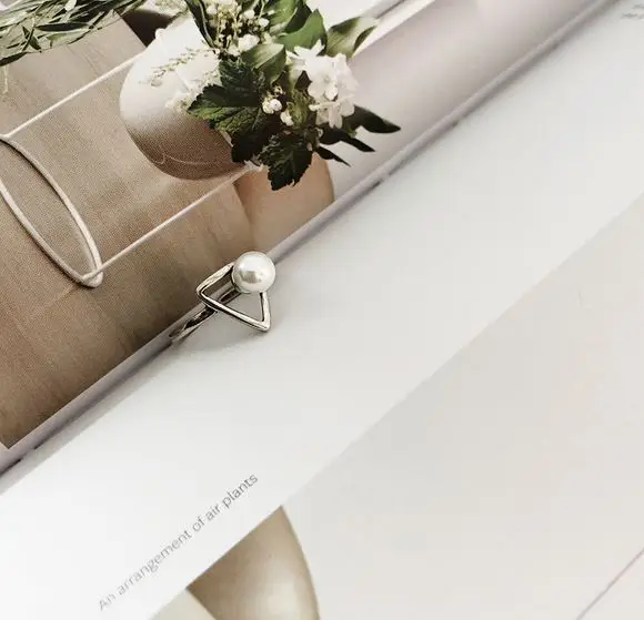 Женское серебряное корейское кольцо набор геометрических треугольных