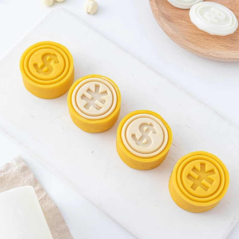 Moon Cake Mould 50g Pattern Hand-Pressure Mooncake Molds for Mid-Autumn DIY Pastry Tool with 2 PCS Round Dropship | Дом и сад