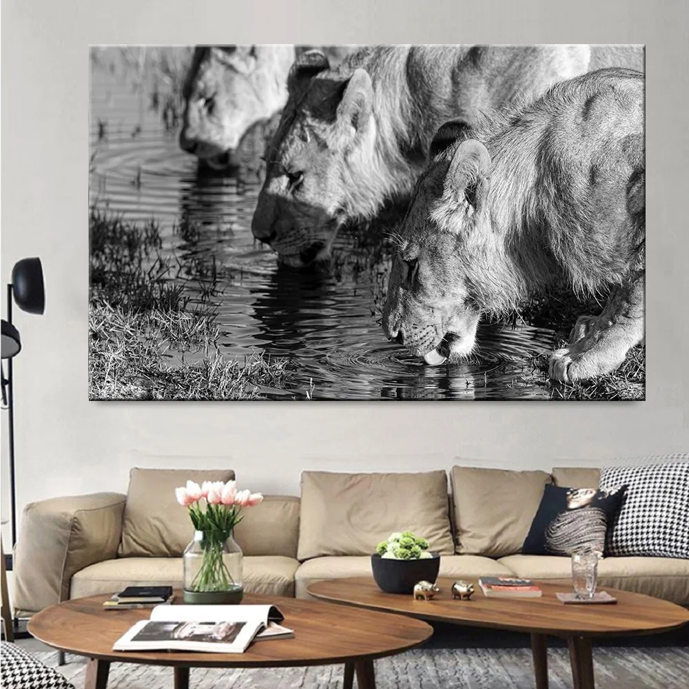 

Canvas Paintings Wall Art Home Decoration Animals Lion Pictures Home Decor HD Prints Animal Poster For Living Room Lions Paints