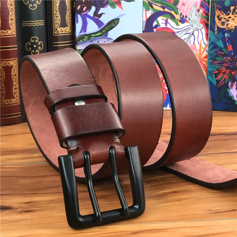 

Super Wide 4.2CM Luxury Thick Genuine Leather Men Belt Double Buckle Belt Ceinture Leather Belt Men Jeans Trouser Belt MBT0018