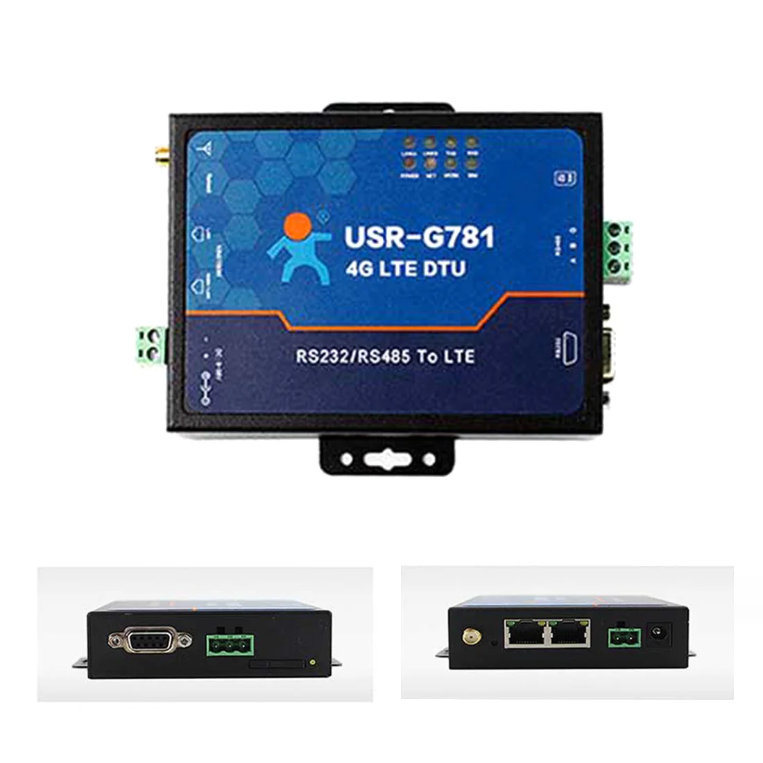 USR-G781 промышленная Прозрачная передача данных RS232/RS485 последовательный 4G LTE модем с портом Ethernet