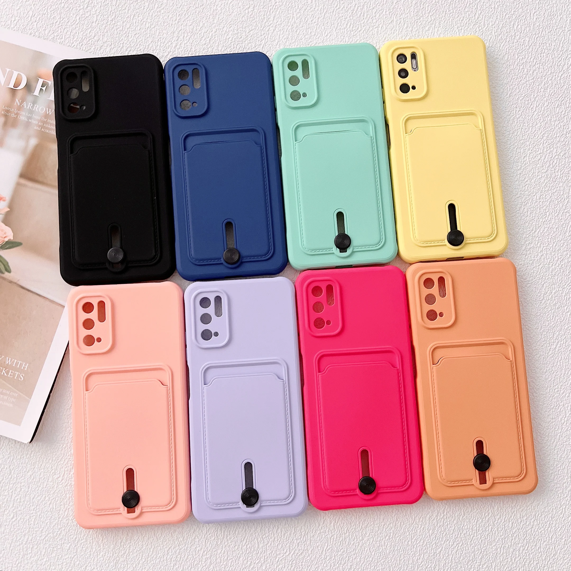 

Card Holder Phone Case for Xiaomi Mi 11 10T Poco M3 F3 X3 NFC C3 Etui on for Redmi 9C 10X 9T K40 Note 10S 9Pro Shockproof Cover