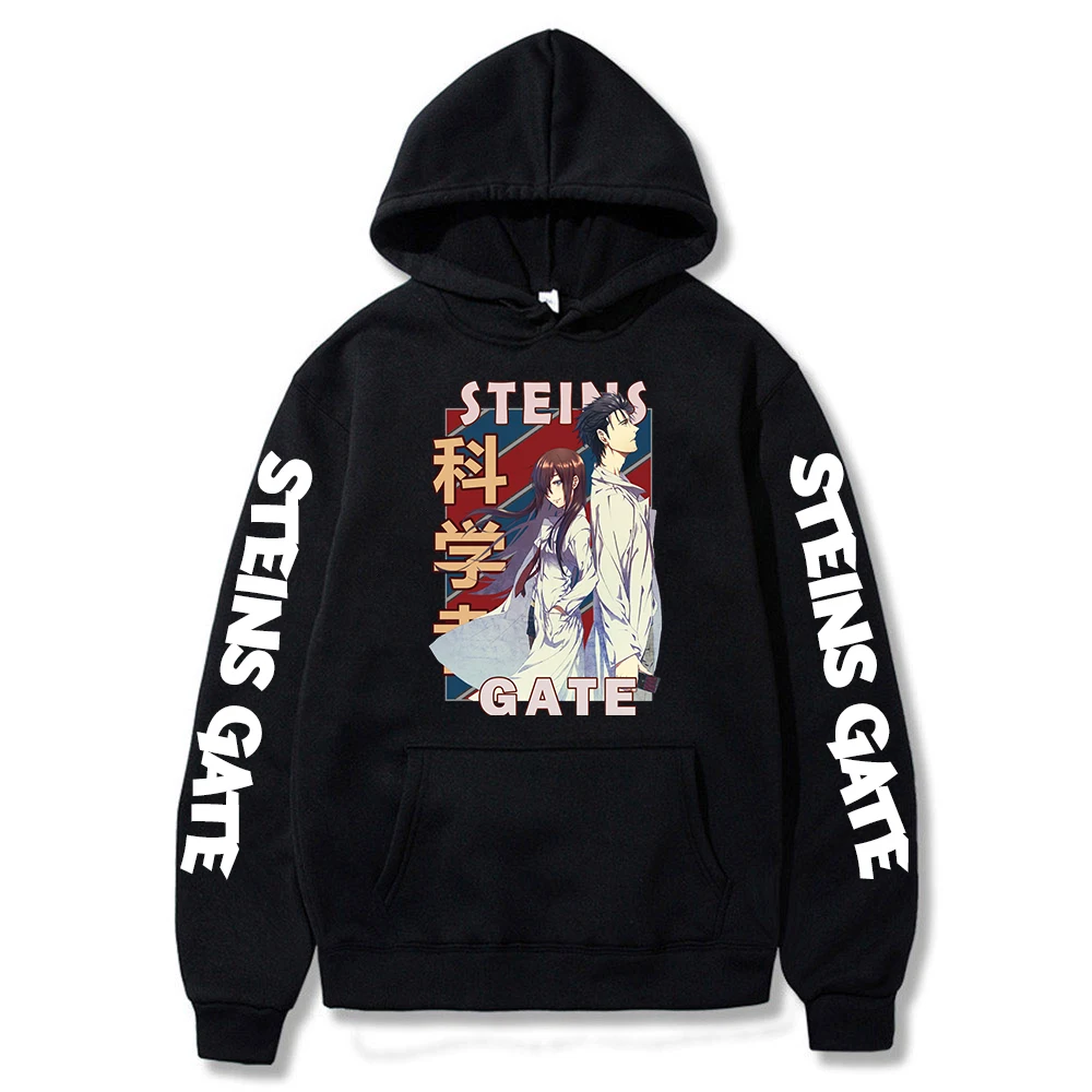 

Comic Steins Gate Hoodie Unisex Pullover Women Men Tracksuit Harajuku Streetwear 2021 Japanese Anime Clothes Plus Size