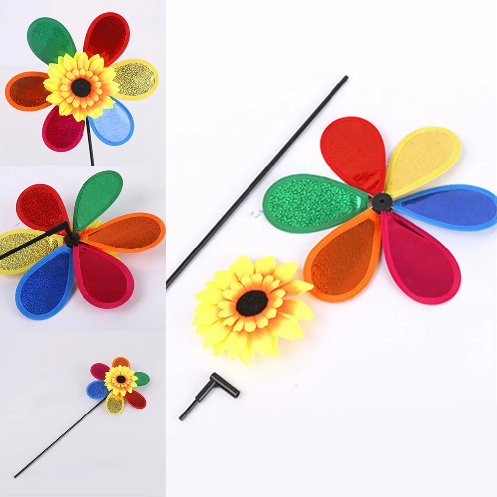 Funny Toy DIY Colorful Jumpsuits Sunflower Windmill for Children Outdoor Activities and Garden Decor Gift For Kids |
