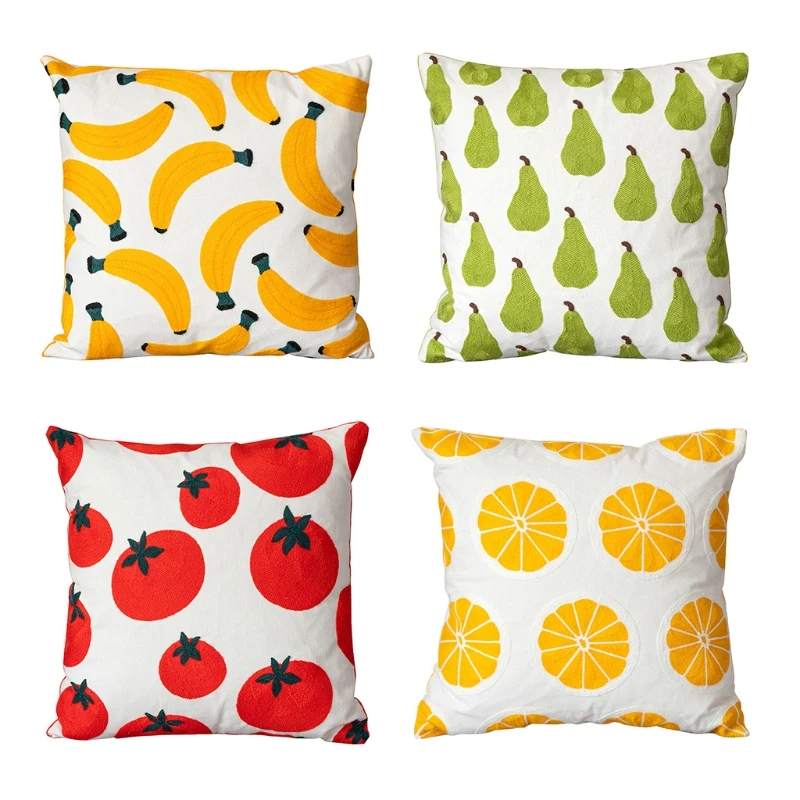 

Fruit Pattern Throw Pillow Cover Square Cushion Covers Pillowcase for Bed Sofa