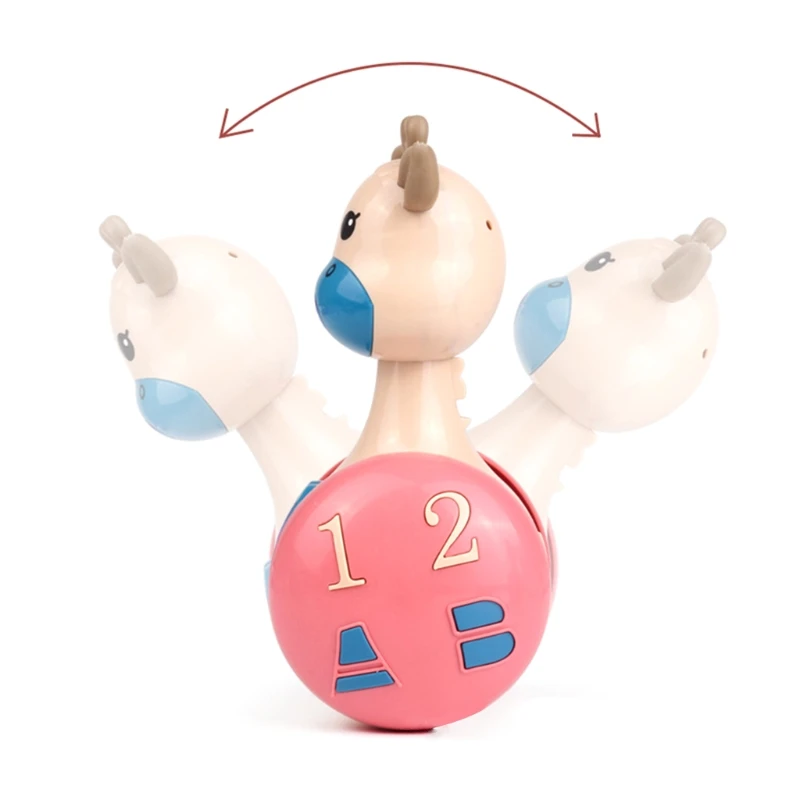 

Cartoon Giraffe Tumbler Doll, Sliding Tumbler Toy, Baby Rattles Toys For Children Boy Girl Handle Educational Musical Dolls