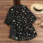 Рубашка ZANZEA Женская в полоску с принтом, модная блузка с коротким рукавом, повседневный топ с лацканами, на пуговицах, в стиле пэчворк, лето 2021