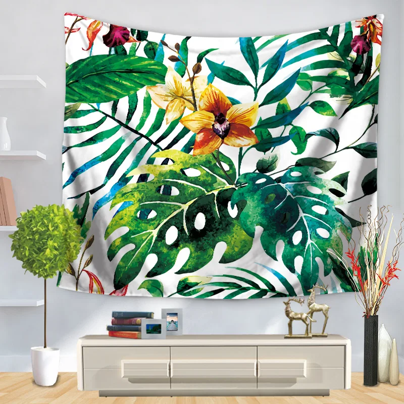 Скандинавский гобелен зеленые растения настенная ткань Ramphastos Toco настенный